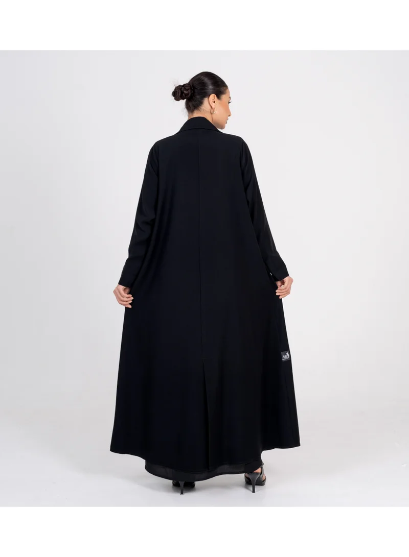 Rosette Abaya  Luxury Blazer Style Abaya with Collar & Button Design for Women | Best Price UAE